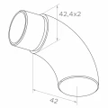 Gomito chiuso per corrimano tubo 42,4 mm – acciaio inossidabile AISI 304 satinato 001-102 (2)