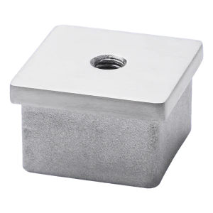 Tappo piatto a pressione per profilo 40x40 mm con filetto M8, AISI 304 satinato