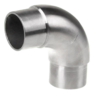 Gomito dolce incollato 90° per ringhiera in acciaio inossidabile – sistema 42,4 mm, satinato