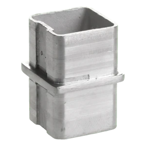 Connettore dritto da incollare per profilo balaustra 40x40 mm – acciaio inossidabile AISI 304 satinato