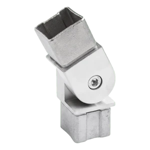 Gomito snodato per balaustra 90°–180° per profilo 40x40x2 mm – acciaio AISI 304 satinato