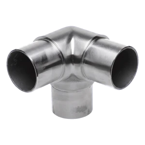 Raccordo a T ad angolo per balaustra – tubo 42,4x2 mm, acciaio inossidabile AISI 304, satinato