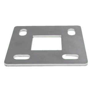 Base del montante della balaustra per saldatura 80×80 mm – acciaio inossidabile AISI 304, sistema 40×40