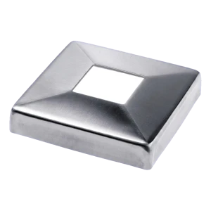 Rosone copriforo quadrato 108×108 mm per profilo balaustrata 40×40 – acciaio AISI 316 satinato