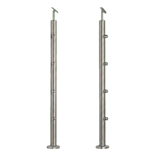 PSG Montante balaustra intermedio passante ø 42,4 mm AISI 304 – 4 supporti, satinato 001-204 (1)