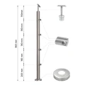 PSG Montante balaustra intermedio passante ø 42,4 mm AISI 304 – 4 supporti, satinato 001-204 (2)