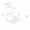 PSG Montante balaustra intermedio passante ø 42,4 mm AISI 304 – 4 supporti, satinato 001-204 (6)