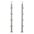 PSG montante parapetto angolare in acciaio AISI 304 ø42,4 mm H1060 mm con supporti per tubi ø12 mm 001-206 (1)