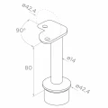 PSG montante parapetto angolare in acciaio AISI 304 ø42,4 mm H1060 mm con supporti per tubi ø12 mm 001-206 (4)