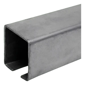 Guida di scorrimento in acciaio – profilato a C per cancelli scorrevoli 60×60 mm, lunghezza 6000 mm