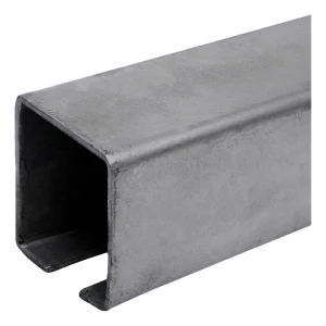 Binario di scorrimento PSG a C in acciaio per cancelli scorrevoli 80×80 mm – 7000 mm