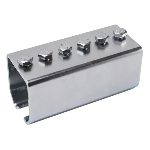 Giunto PSG per guide porta scorrevole sospesa 45×46 mm zincato con viti