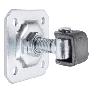 Cardine regolabile PSG per cancelli a battente M20 con piastra 100×100×4 mm