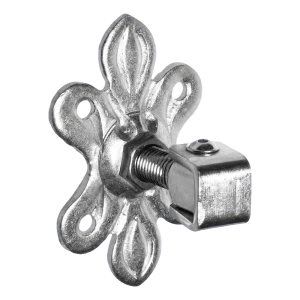 Cerniera per cancello regolabile con piastra decorativa M20 160×105×6 mm acciaio zincato