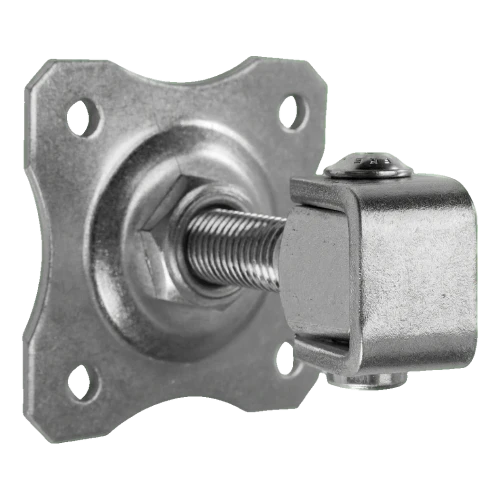 Cerniera regolabile per cancello con piastra decorativa M16 80×80 mm in acciaio zincato 001-363 (1)